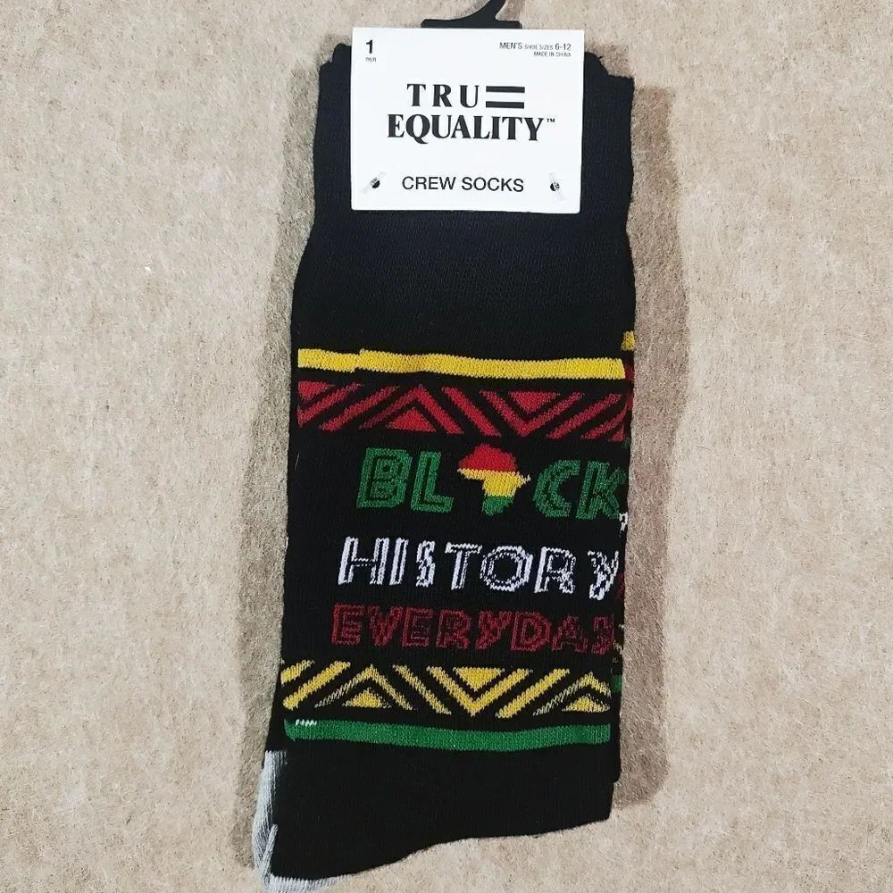 Tru Equality Black History Crew Socks -J